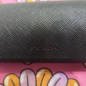 Prada Textured Black Eyeglass Case